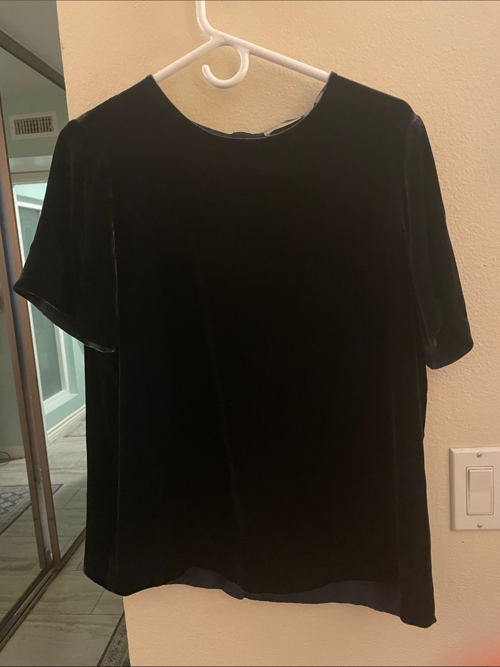 Vince Black Velvet Short-Sleeve Tee